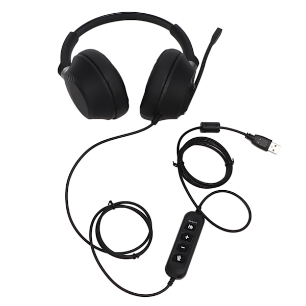 PC-headset med støjreduktion og lydstyrkejustering - USB-computer-gaming-headset med mikrofon