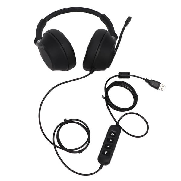PC-hodesett Støyreduserende Volumjustering USB Datamaskin Gaming Hodetelefoner med Mikrofon