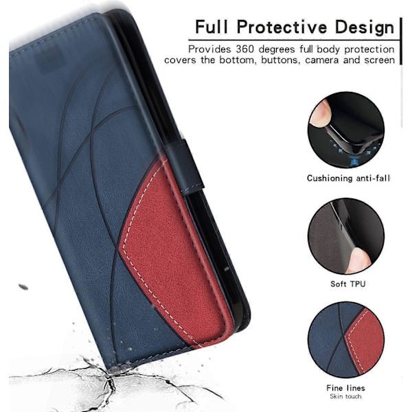 BlueCase för iPhone 7 Plus/iPhone 8 Plus, PU Läder Plånboksfodral för iPhone 7 Plus/iPhone 8 Plus, Stötsäkert Skyddsfodral med Kortfack
