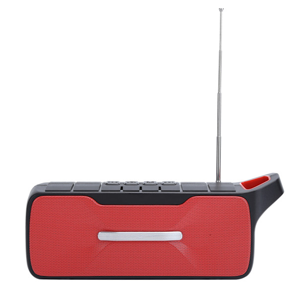 Trådlös Bluetooth-högtalare solladdning med ficklampa FM-radio TWS röstförstärkare högtalare röd