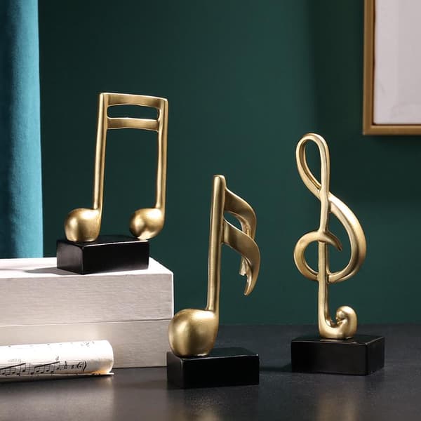 3 stk. Musiknode Statue Dekoration Skulptur Resin Figur A