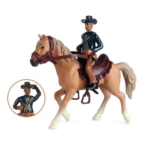 Cowboy Heste Legetøj Høj Simulering Naturtro detaljer Sikker Plast Lyse Farver Ridning Figur til Børn Bordplade Gul Hest