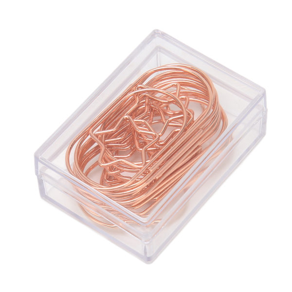 100 stk. rosegold stjerne papirclips - skridsikker, rustforebyggende, søde papirclips til kontor og skole