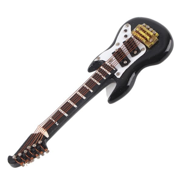 Elgitarrbrosch i miniatyr med magnet Naturtrogen utsökt elektrisk miniatyrgitarr i trä för musikälskare Svart