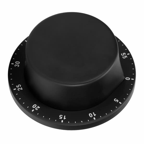 Sort køkken mekanisk timer i rustfrit stål påmindelse til læring bagning med magnet