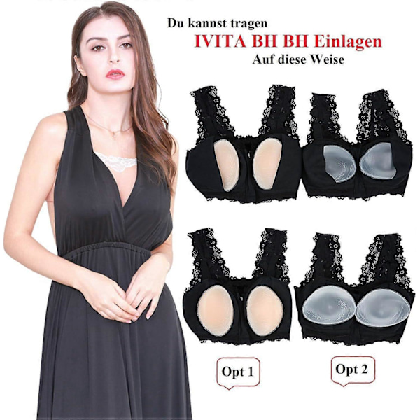 (Vit, 300g/par) Silikon Push Up BH Inlägg Bröstförstoringskuddar Bikini Badkläder
