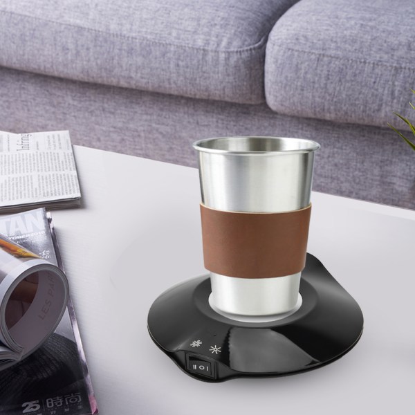 USB Power Office Home Cold Hot Dual Purpose Coaster Coffee Cup isolert putematte (svart)