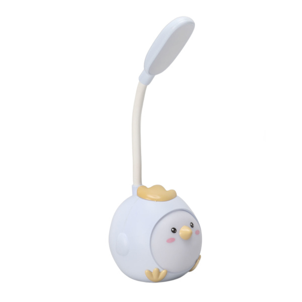 LED-bordslampa USB laddning Ögonskydd Flexibel färg nattlampa med söt kycklingbas blå