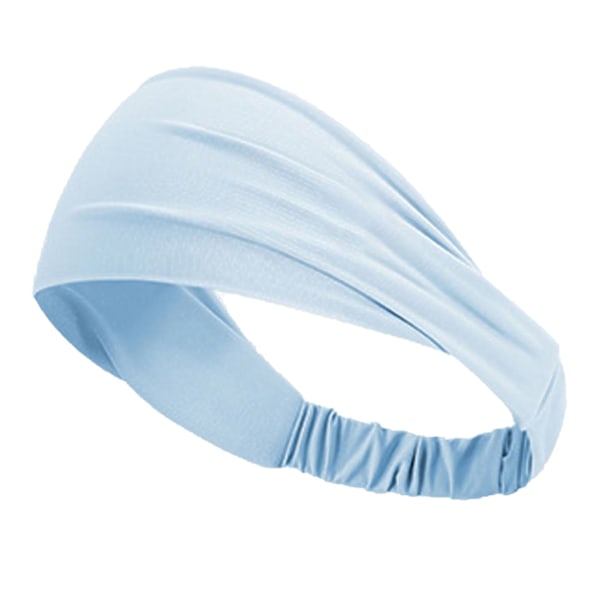 Sports Yoga Headband Slip Resistant Quick Heat Dissipation Moisture Absorption Soft Breathable for Fitness Athletic Light Blue