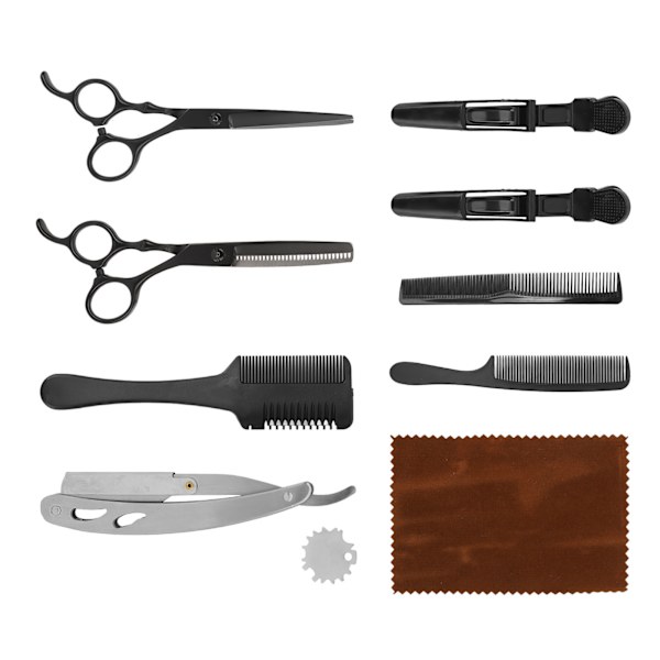 Hårklippningssax Kit Clip Clipper Hållare Kam Rostfritt Stål Frisörsax Set för Barber Shop