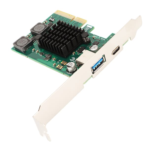 PCIE til USB 3.1 udvidelseskort selvforsynende 2 porte 1xUSB C 1xUSB A 10Gbps USB 3.1 Gen 2 PCIE adapterkort