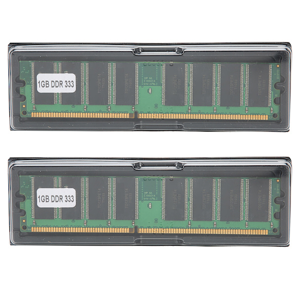 2 Stk Hukommelsesmodul Desktop Computer Dobbeltsidet 16Grain DDR 1GB 333MHZ PC&#8209;2700