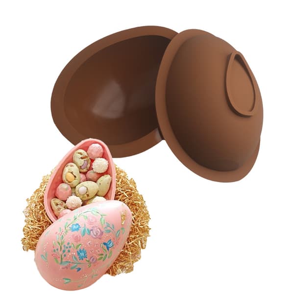 3D påskeæg chokolade silikoneform DIY påske overraskelse mousseforme bageværktøj til varm chokolade kakao bomber kage