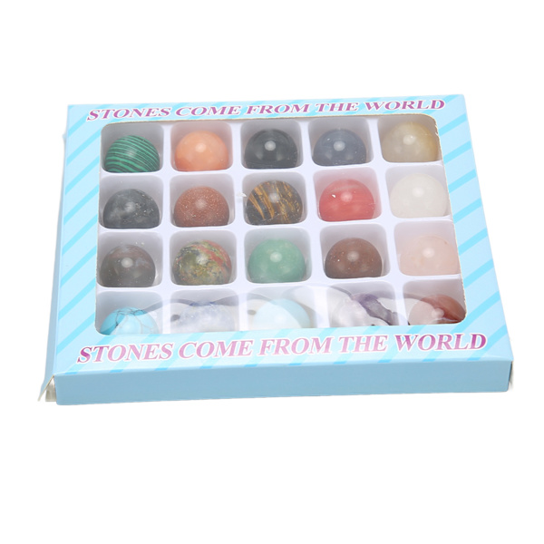 20 st Crystal Stone Set Eliminera negativ energi DIY 20mm Diameter Healing Crystals Set för att dekorera smycken