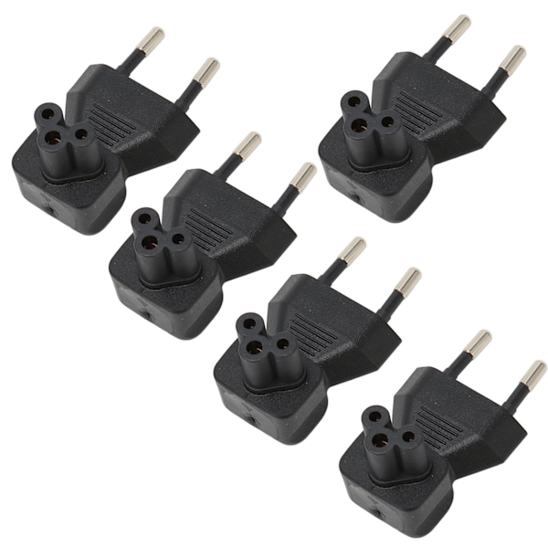 5 st EU-kontakt till IEC320 C5 strömadapter vinkel EU-kontakt till IEC320 C5 strömadapterkonverter för bärbar dator 100-250V