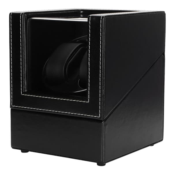 Automatisk klokkeviklerboks for mekanisk klokke USB-plugin Display Case Lærstil