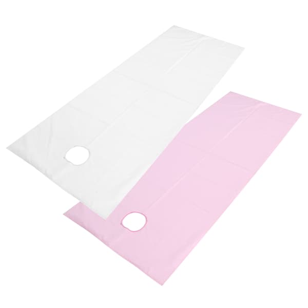 2 stk engangs laken pustende vanntett polyester massasjebenk trekk for skjønnhetssalong (hvit rosa)