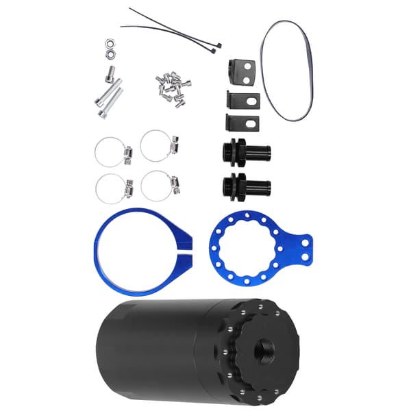 Bil Baffled Oil Catch Can Reservoir Kit med monteringstilbehør RS‑OCC020 Universal Blå