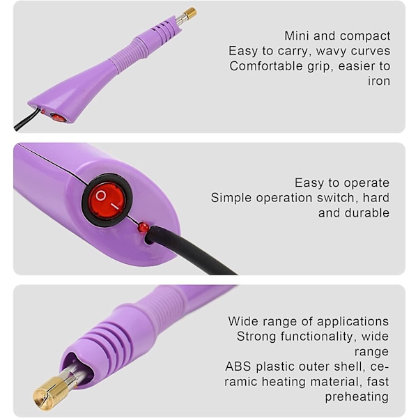 Hotfix Applikator, Hot Fix Strass Applikatorstav Inställningsverktyg Kit med 7 Spetsar Portabelt Hot Fix Verktyg DIY HotFix
