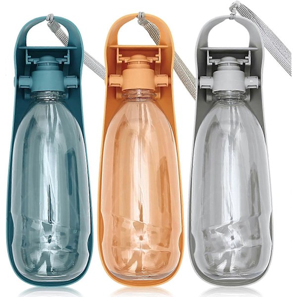 Hundvattenflaska, Vattenflaska för Hundpromenader, Hopfällbar Hundvattenflaska Rese-Hundvattenflaska 550ml Stor Kapacitet ABS-Diskho (Orange)