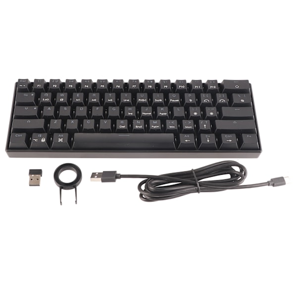 Mekanisk tastatur 61 taster Tre mod Støtte Trådløs Bærbar Ergonomisk Oppladbar Batteri Gaming Tastatur Grønn Akse Kropp
