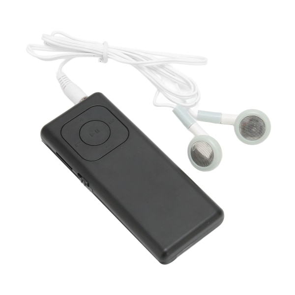 MP3-afspiller Understøttelse af tabsfri lyd 64G Hukommelseskort Bærbar Mini Musikafspiller til Studier Arbejde Afslapning Sort