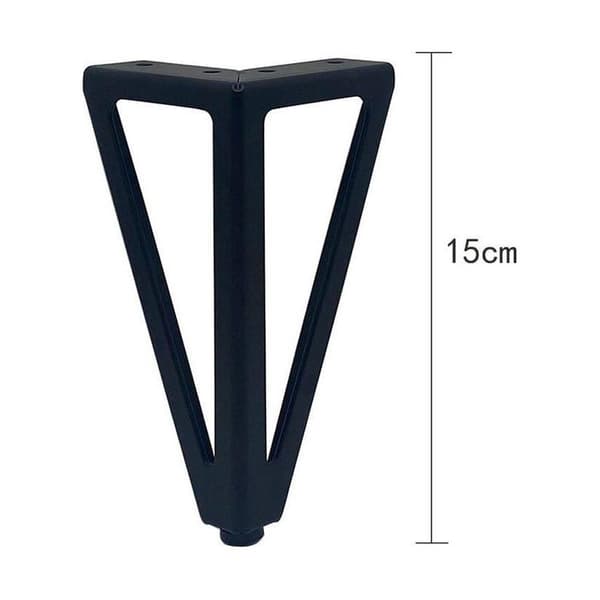 4x Trekantede Metalbordben 15cm Moderne Stil Møbelben til Skabe Sofa Senge Sort