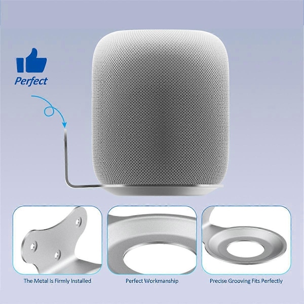 Väggfäste Repfritt Fäste för Smart Högtalare HomePod 2 A Silver