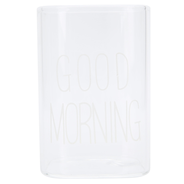Transparent mjölkglas Innovativ kaffemugg Te Drick Glas Drinkware för Hem Butik Vit Etikett 240ml