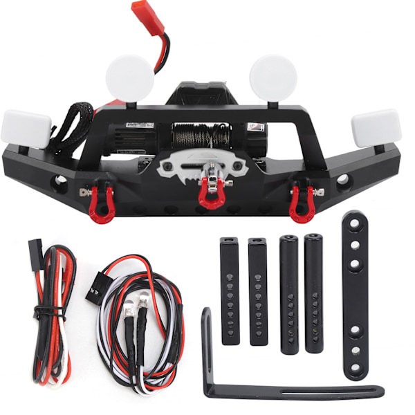 Frontfanger med LED-lys Elektrisk vinsj og kontroller for Traxxas TRX4/Axial Scx10 II