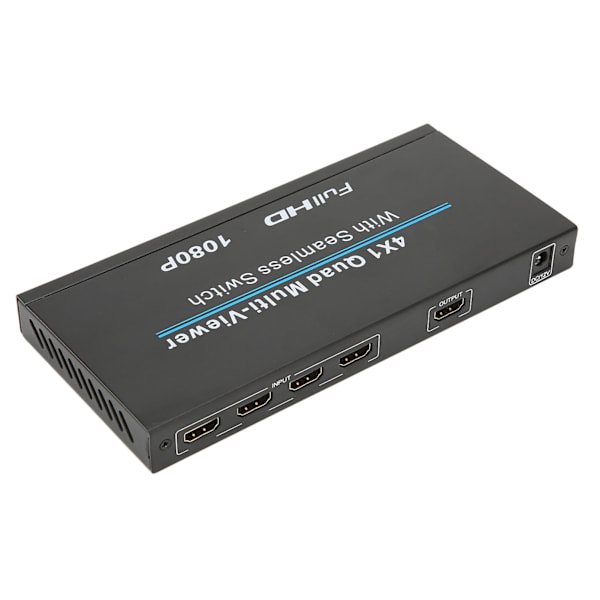 HD-multimedia-gränssnitt Quad Multi Viewer 4x1 4 i 1 ut 1080P IR HD-multimedia-gränssnitt Quad Multi Viewer 110‑240V EU-kontakt