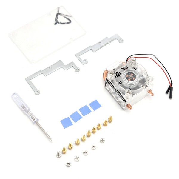 Kjøler for Raspberry Pi 3 4 Ice Tower Kjølevifte Radiator Tilbehørsdelsett