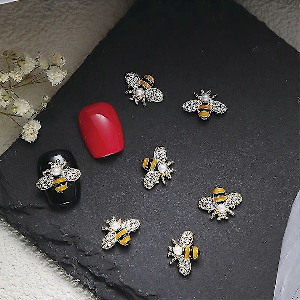 20 stk. Metalliske negletilbehør Gulllegering 3D Diamantdekorasjoner for DIY Manikyr