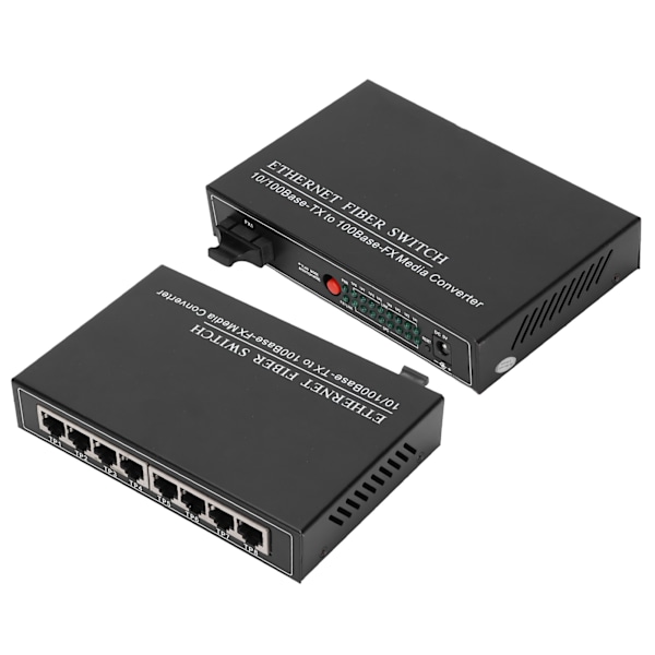 Ethernet Fiber Switch TBC‑MC3418ED20 Plug Play Stabil Robust Aluminiumlegering Computer Netværk Switches 100‑240VEU Stik