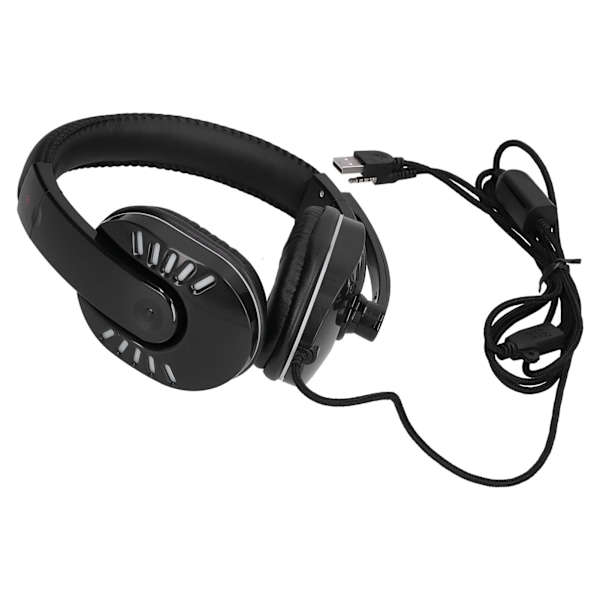 Gaming-headset med lysende kablet headset med støjreducerende mikrofon til spillekonsol