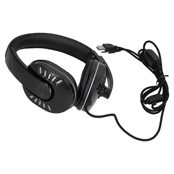 Spelhörlurar Ljusstarkt Trådbundet Headset med Brusreducerande Mikrofon för Spelkonsoll