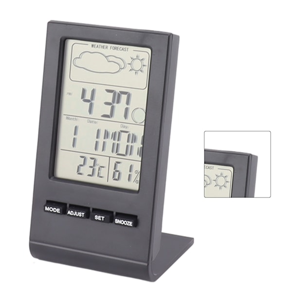 LCD-skärm Digital hygrometer inomhus termometer fuktighetsmätare temperatur fuktighet monitor larmfunktion väderdisplay svart