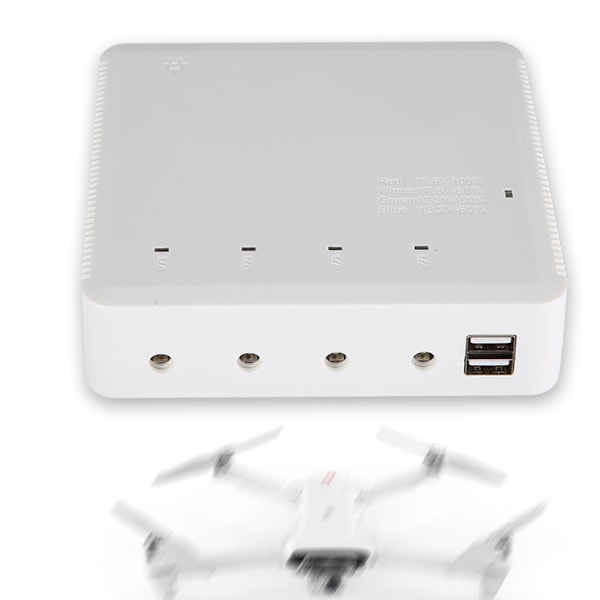 4 Batteriporte + 2 USB-opladnings RC Drone-oplader til XIAOMI FIMI X8 SE-droner 100-240V Hvid US