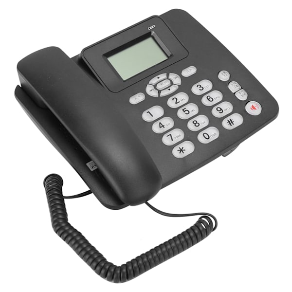 C267 fasttelefon med dobbel grensesnitt, støtte for utvidelse for forretningskontor hjemmebruk, svart