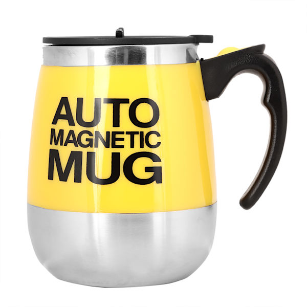 Elektrisk kaffemugg med omrörning, självomrörande magnetisk mugg (gul)