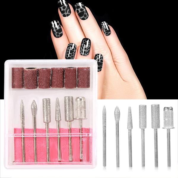 300 stk Negleslibehoved Sandbånd til neglepoleringsslibning + 1 sæt borebits Manicure