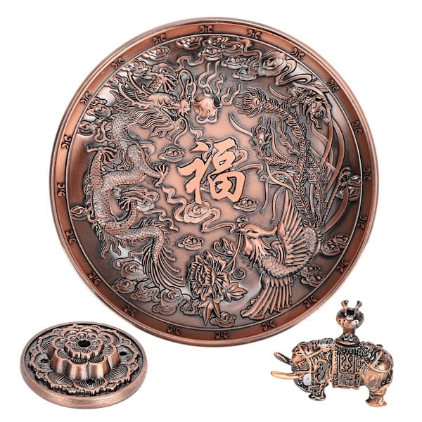 Røkelseholder Drage Føniks Plate Joss Stick Brenner Lotus Elefant Stativ Hjem Tilbedelse