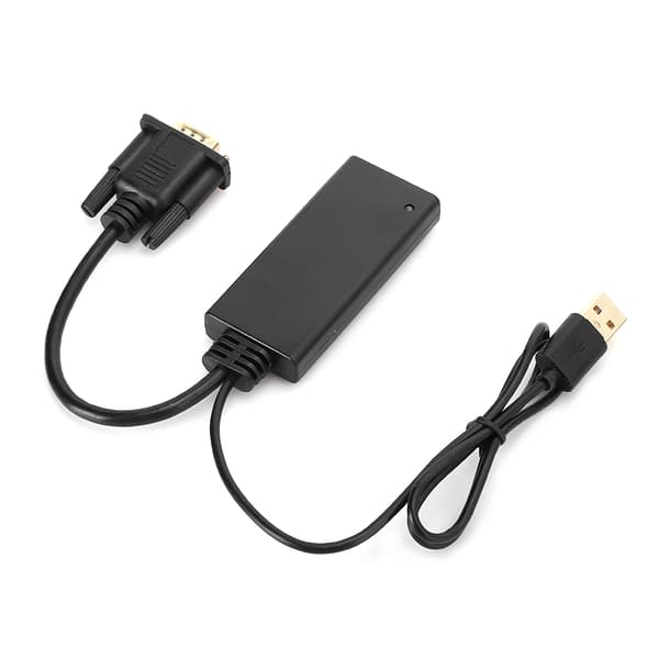 ABS svart VGA til HDMI-konverter USB med lydsvitsjeradapter for datamaskin PC bærbar DVD svart