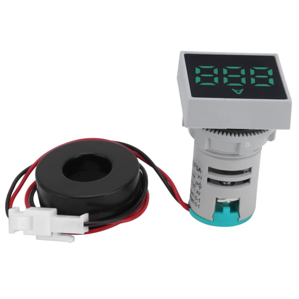 Digitalt Strømmåler Mat Panel Amperemeter Signalindikatorlys AC 220V AD16‑22FSAGrøn
