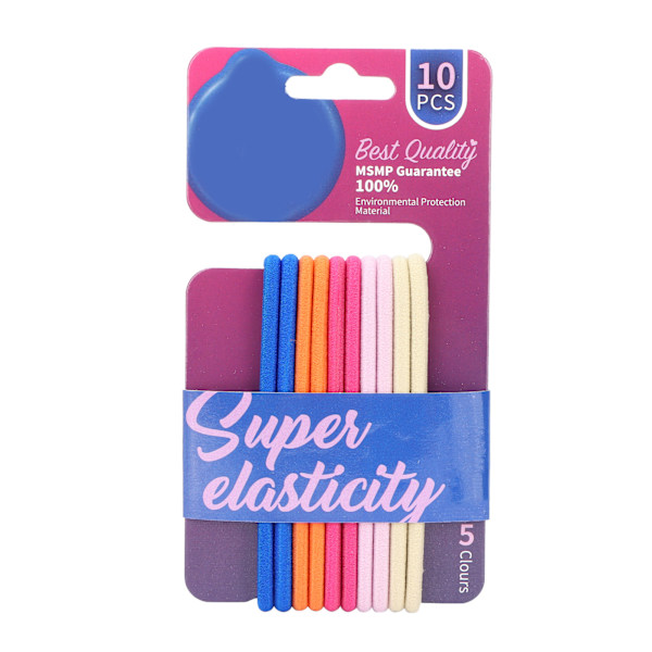Enkel og fasjonabel hårstrikksnor til kvinner og jenter - Elastisk hestehaleholder - Hårtilbehørssett - Blå og rosa