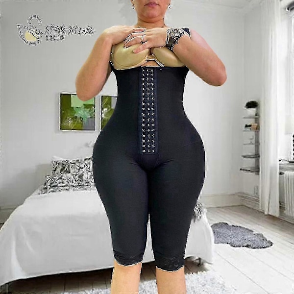 Postoperativ Fettsugningsfaja Knähög Kompressionsgördel För Daglig Eller Postpartum Användning Slankande Skida Platt Mage - Ny SZJR Rosbrun XL