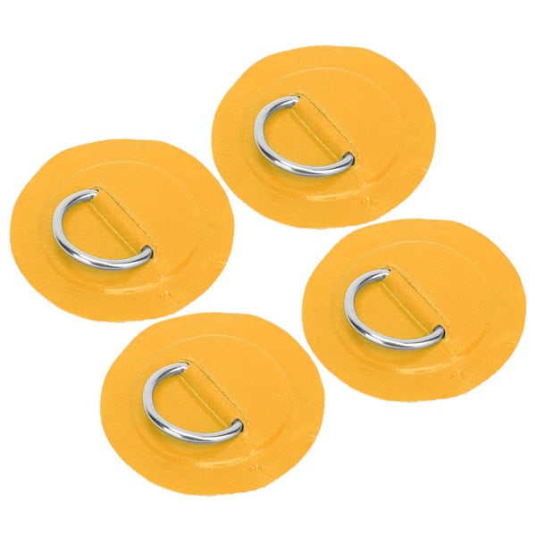 4 stk. PVC-lap med elastisk reb sæt D-ring lap bungee reb sæt rustfrit stål D-ring pude gul