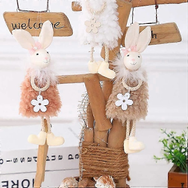 4 Påskhare Ornament Påskträd Ornament för Vår Påskfest Tillbehör