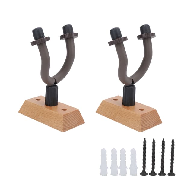 2 stk gitarveggfesteholder krokholder stativ solid trebunn for elektrisk ukulelebass