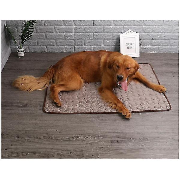 Køleunderlag i isesilke til hunde og katte, kennel tæppe 70*55cm Brun